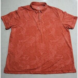 Tommy Bahama Palmetto Beach Tropical Aloha Hawaiian Golf Polo Orange 2XL NWOT
